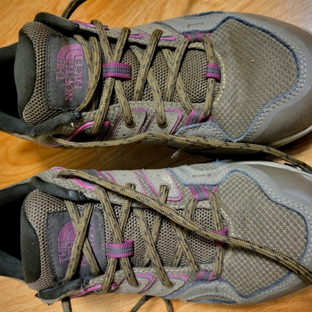 The North Face Women's Brown and Pink Hiking Sneakers